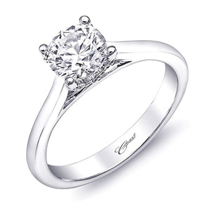 Solitaire Diamond Setting w/ Pave Profile Accents