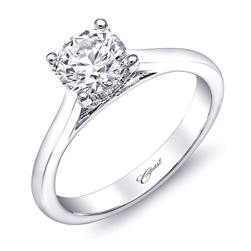 Solitaire Diamond Setting w/ Pave Profile Accents