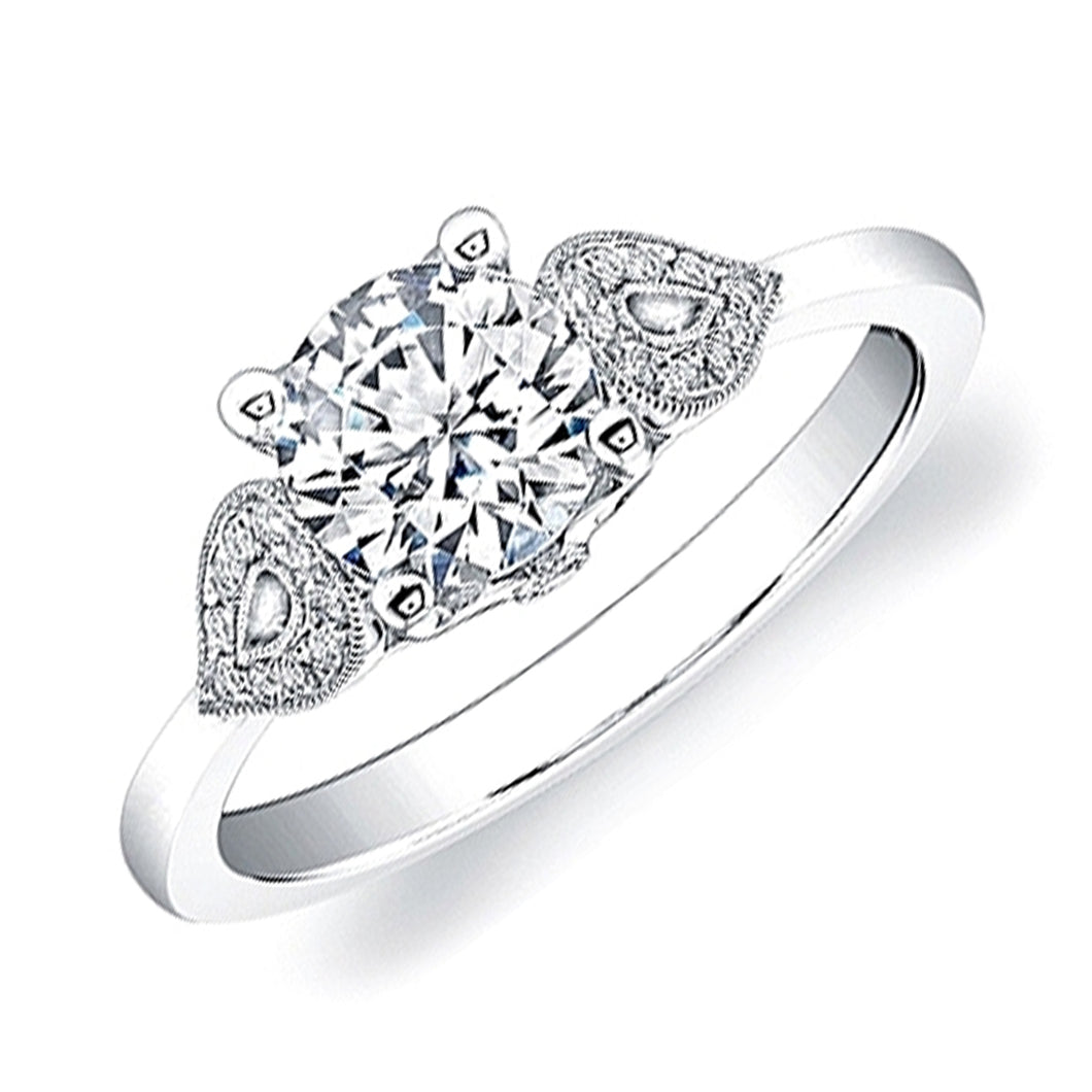 Coast Diamond Pave Shoulder Diamond Engagement Ring