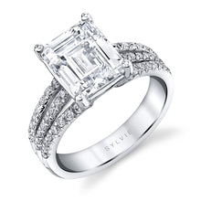 Sylvie Emerald Cut Split Shank Engagement Ring