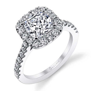 Sylvie Cushion Cut Classic Halo Engagement Ring