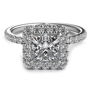 Princess Halo Diamond Engagement Ring