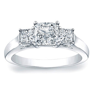 Three Stone Princess Cut Diamond Engagement Ring