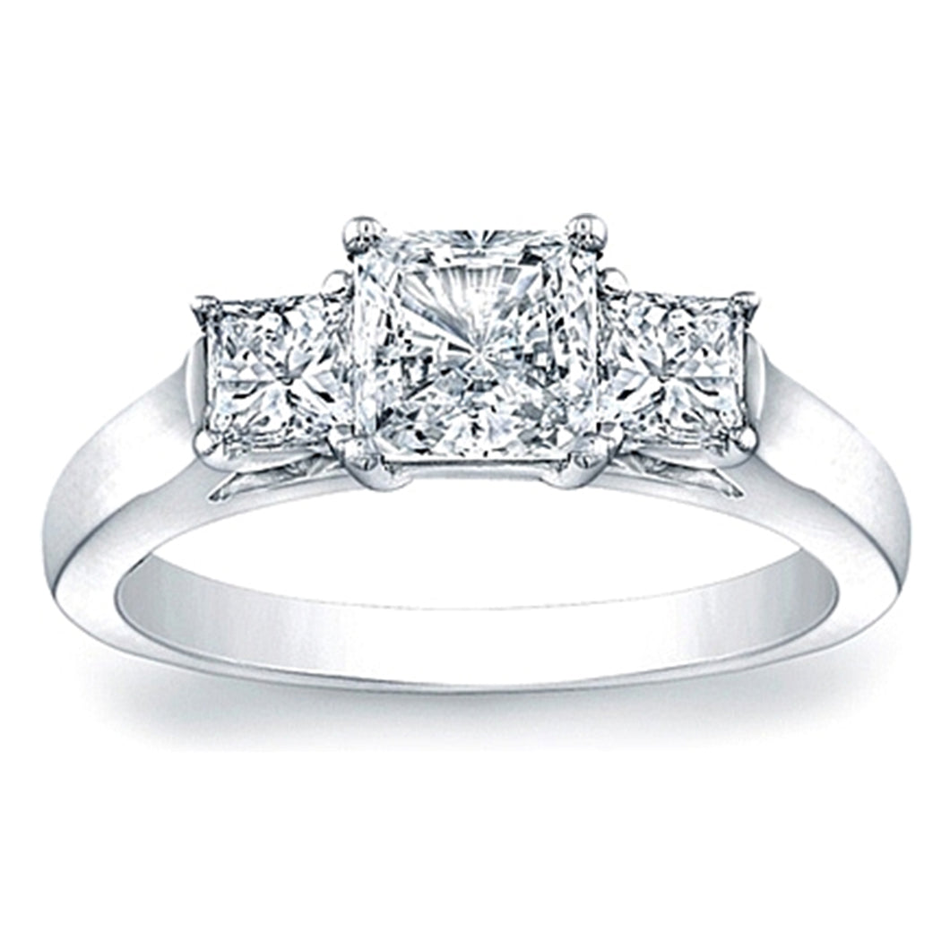 Three Stone Princess Cut Diamond Engagement Ring
