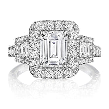 Henri Daussi Three Stone Diamond Engagement Ring