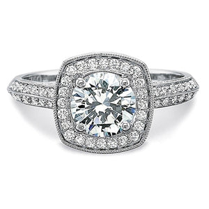 Precision Set Knife Edge Diamond Engagement Ring
