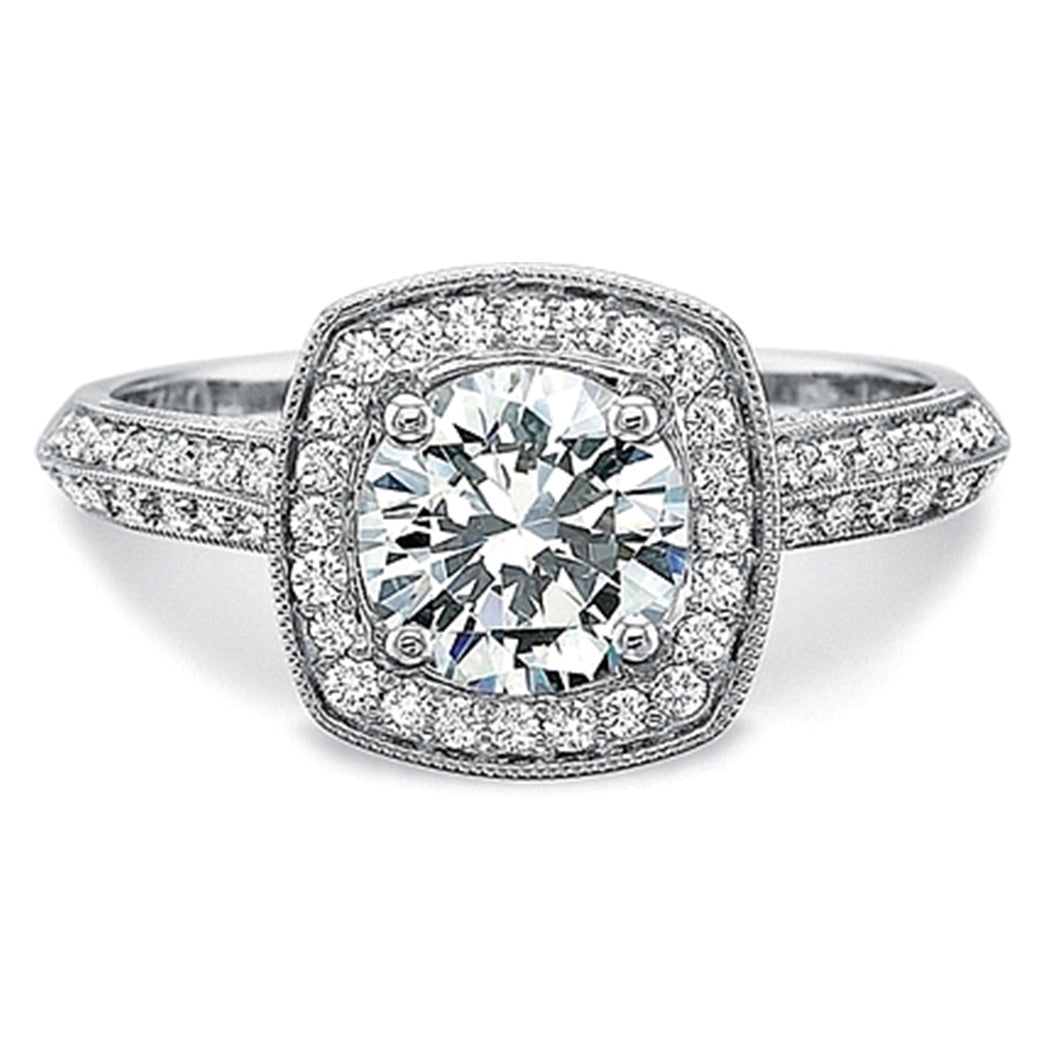 Precision Set Knife Edge Diamond Engagement Ring