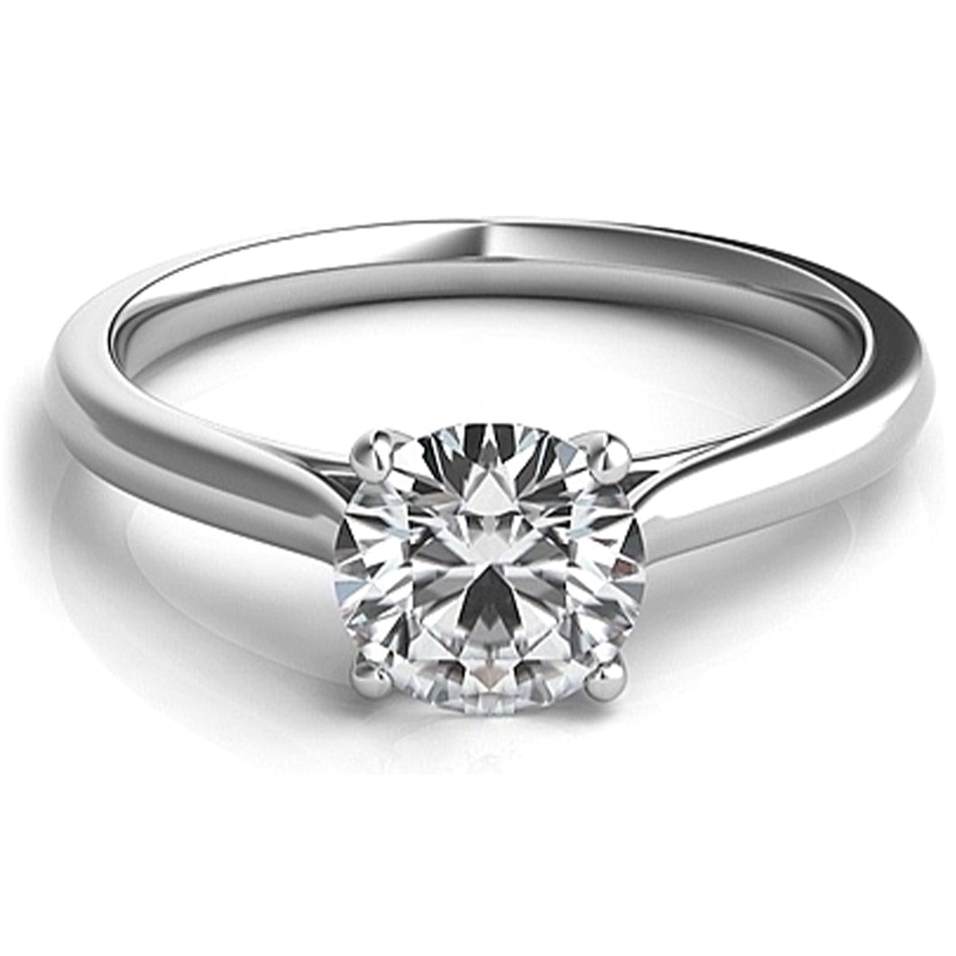 Four Prong Basket Solitaire Diamond Engagement Ring