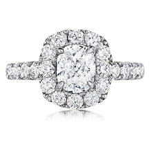 Henri Daussi Pave Diamond Halo Engagement Ring