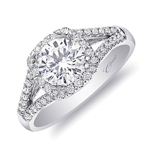 Coast Split Shank Halo Diamond Engagement Ring