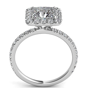 Princess Halo Diamond Engagement Ring