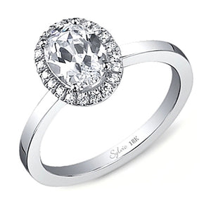 Sylvie Pave Halo Diamond Engagement Ring