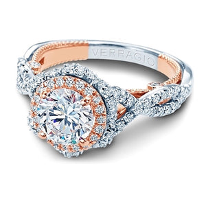 Verragio Twist Shank Halo Diamond Engagement Ring