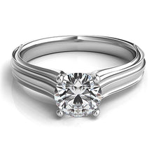 Contoure Engraved Diamond Solitaire Engagement Ring