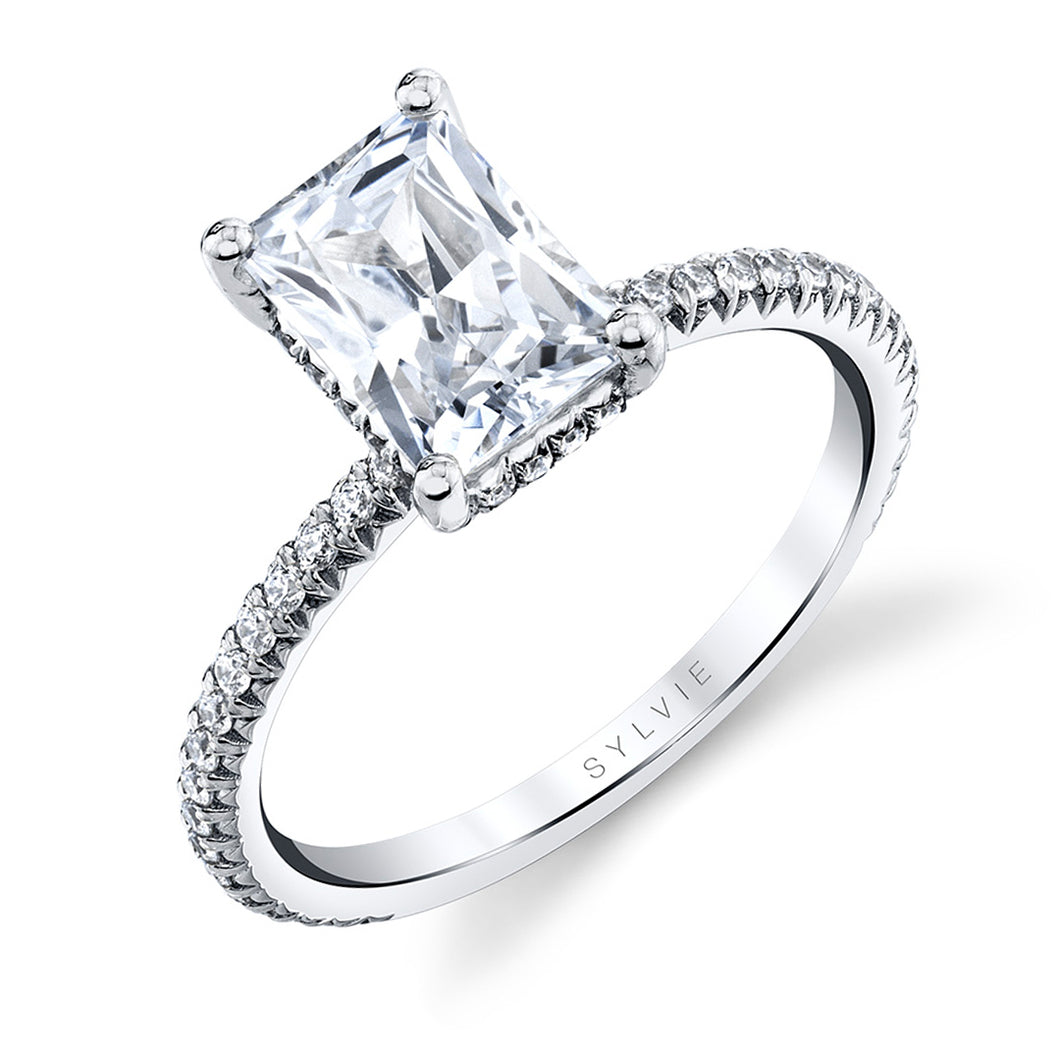 Sylvie Radiant Cut Classic Engagement Ring