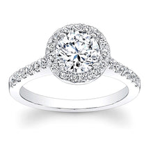 Round Pave Halo Diamond Engagement Ring