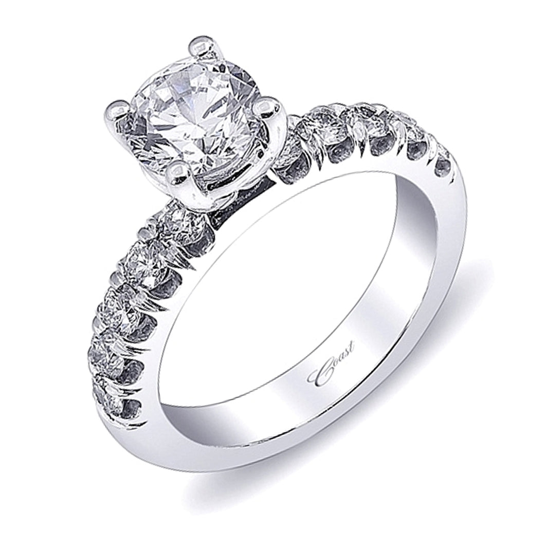 Coast Pave Diamond Engagement Ring