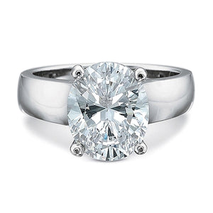 Precision Set Solitaire Wide Shank Diamond Engagement Ring
