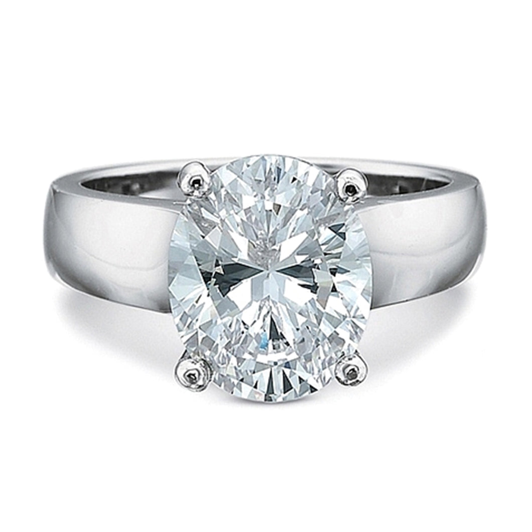 Precision Set Solitaire Wide Shank Diamond Engagement Ring