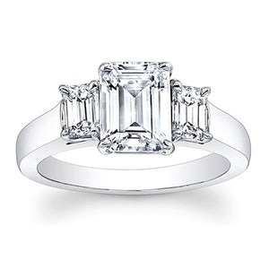 Emerald Cut 3-Stone Diamond Engagement Ring