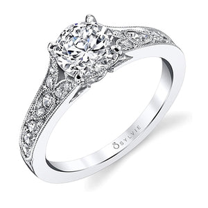 Sylvie Antique Style Diamond Engagement Ring