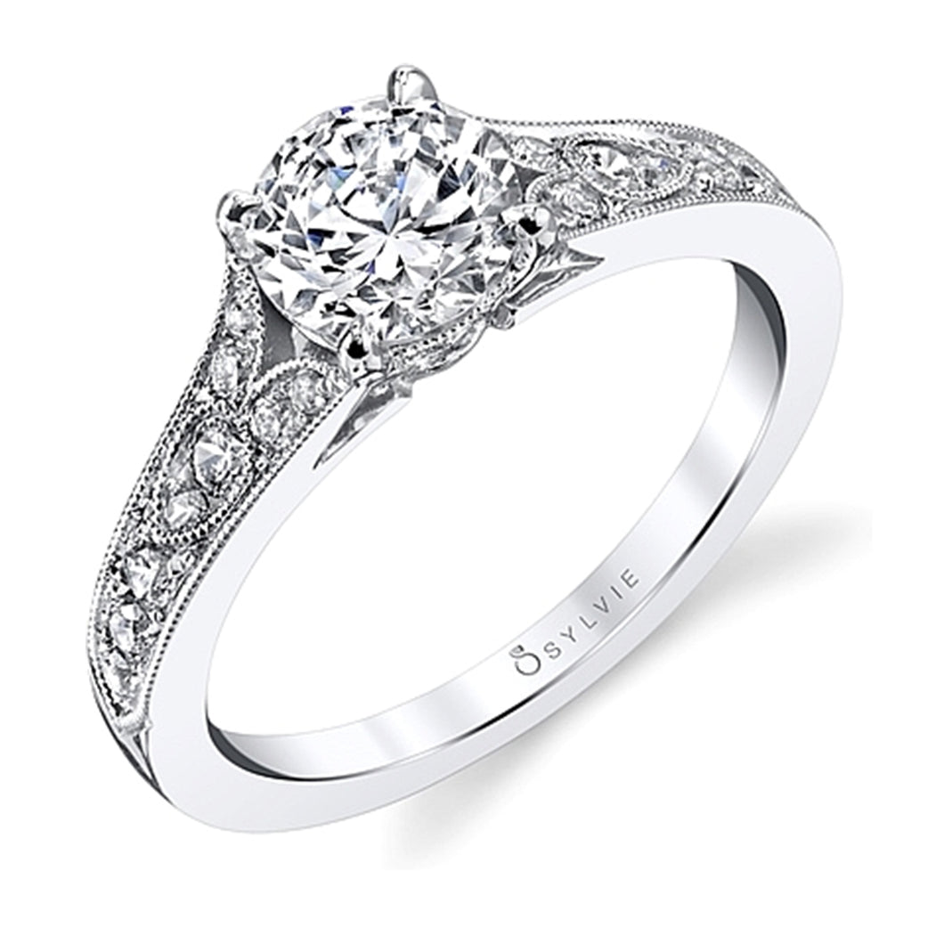 Sylvie Antique Style Diamond Engagement Ring