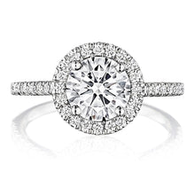 Henri Daussi Pave Halo Diamond Engagement Ring