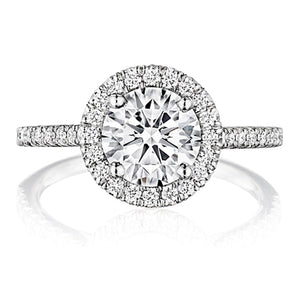 Henri Daussi Pave Halo Diamond Engagement Ring