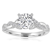 Signature Pave Twist Shank Diamond Engagement Ring