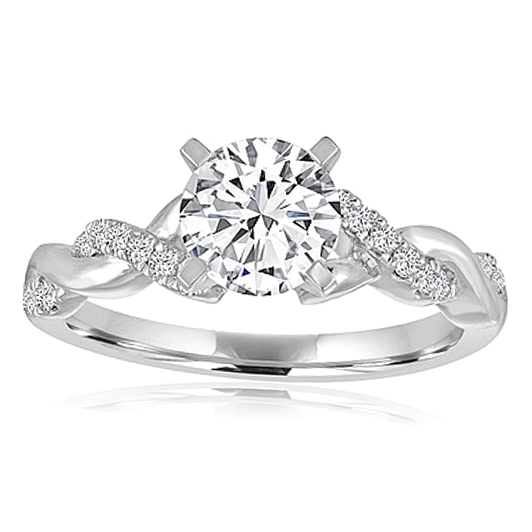 Signature Pave Twist Shank Diamond Engagement Ring