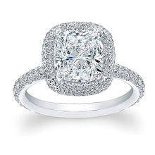 Thin Micro-pave Halo Diamond Engagement Ring