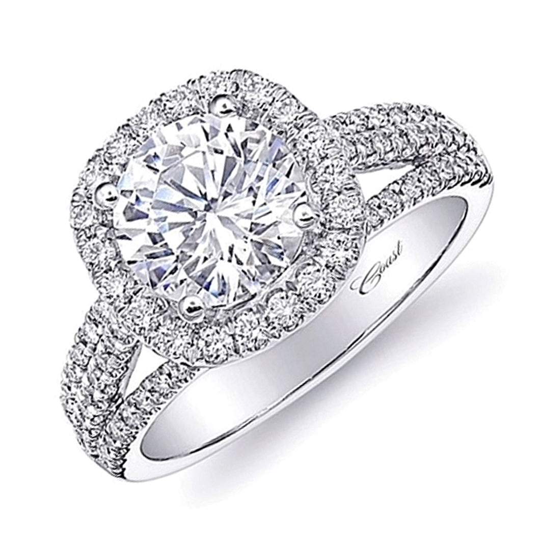 Coast Triple Row Halo Diamond Engagement Ring