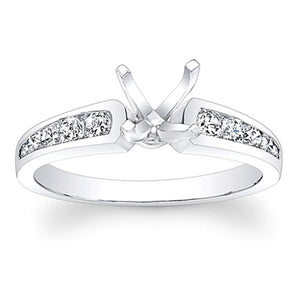 Graduated Channel Set Diamond Engagement Ring