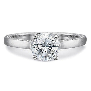 Precision Set Flush Fit Matte Finish Diamond Engagement Ring