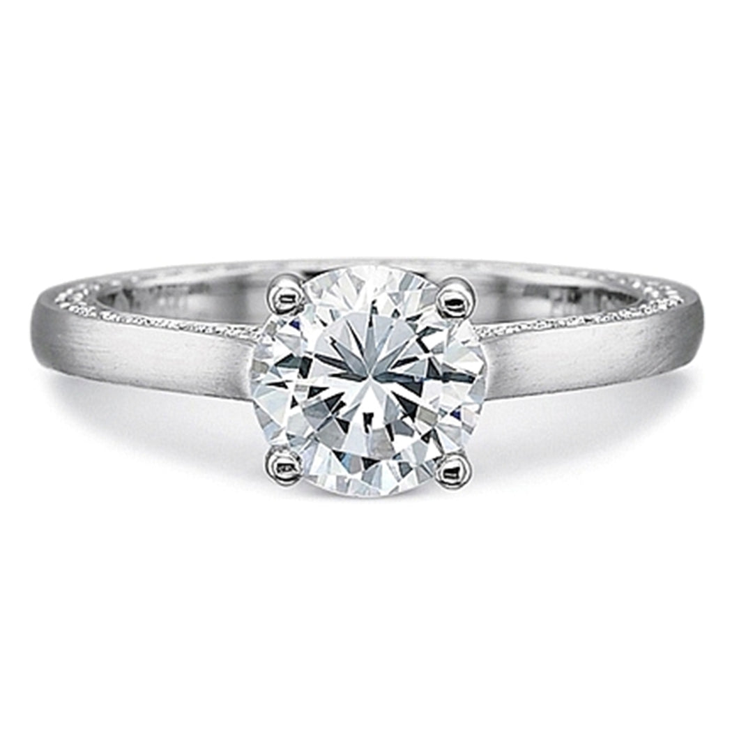 Precision Set Flush Fit Matte Finish Diamond Engagement Ring