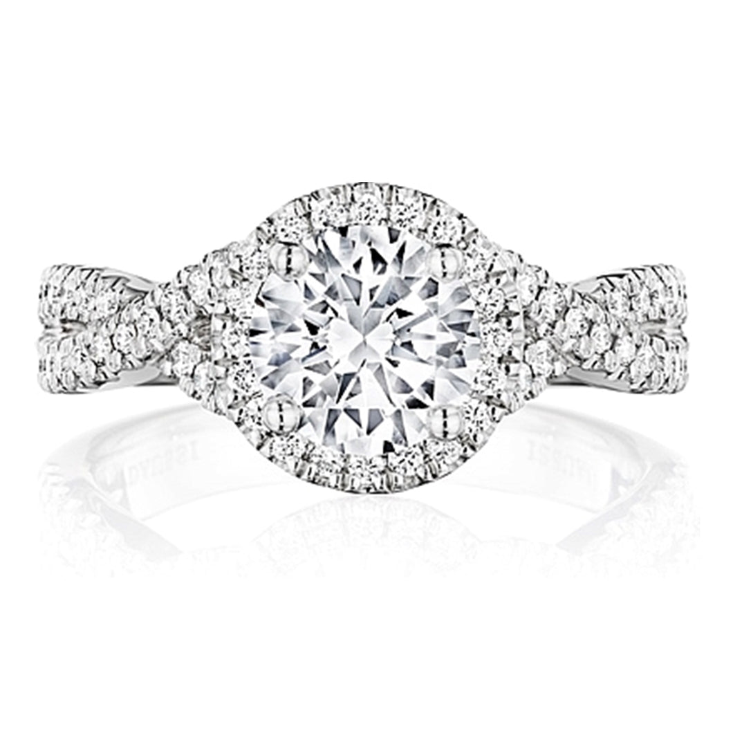 Henri Daussi Pave Twist Diamond Engagement Ring