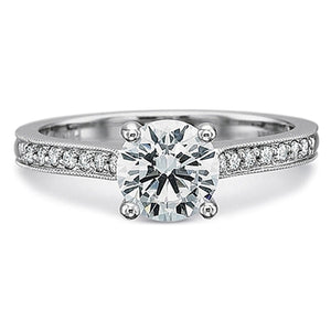 Precision Set Flush Fit Milgrain Diamond Engagement Ring