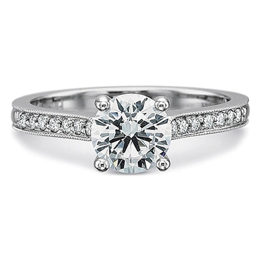 Precision Set Flush Fit Milgrain Diamond Engagement Ring