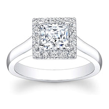 Flush Fit Pave Halo Diamond Engagement Ring