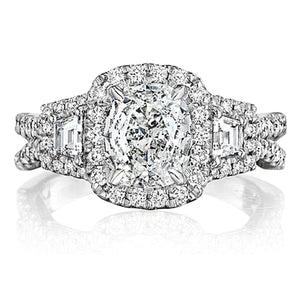 Henri Daussi Split Shank Diamond Engagement Ring