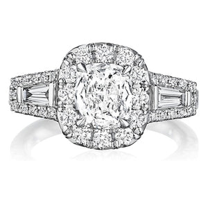 Henri Daussi Baguette Diamond Engagement Ring