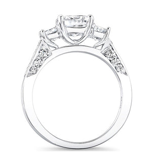 3-Stone Princess Cut Diamond Engagement ring