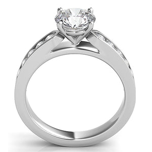 Round Brilliant Channel-Set Cathedral Diamond Engagement Ring