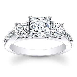 Princess Cut Pave Diamond Engagement Ring