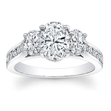 Oval 3-Stone Diamond Engagement Ring