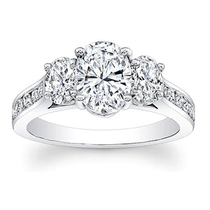 Oval 3-Stone Diamond Engagement Ring