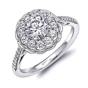 Coast Floral Halo Diamond Engagement Ring