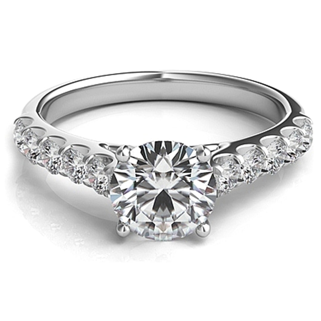 Common Prong Round Brilliant Diamond Engagement Ring