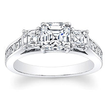 3-Stone Asscher Cut Diamond Engagement Ring