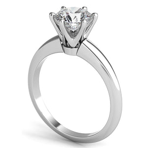 Six Prong Diamond Solitaire Engagement Ring